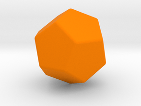 Blank D12 in Orange Smooth Versatile Plastic: Small