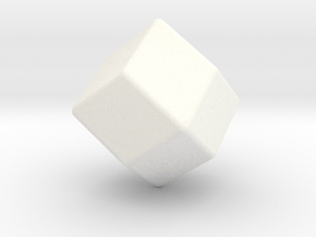 Blank D12 (rhombic) in White Smooth Versatile Plastic: Small