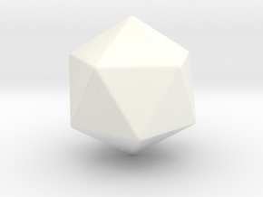 Blank D20 in White Smooth Versatile Plastic: Small