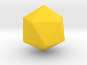 Blank D20 in Yellow Smooth Versatile Plastic: Small