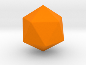 Blank D20 in Orange Smooth Versatile Plastic: Small