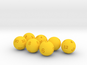 Sphere Set in Yellow Smooth Versatile Plastic: Small