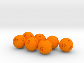 Sphere Set in Orange Smooth Versatile Plastic: Small