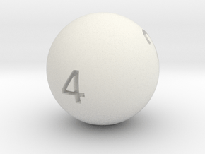 Sphere D4 in White Natural Versatile Plastic: Small
