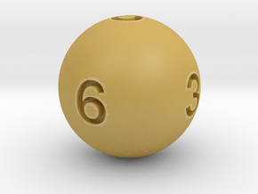 Sphere D6 in Tan Fine Detail Plastic: Small
