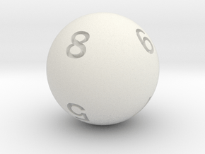 Sphere D8 in White Natural Versatile Plastic: Small