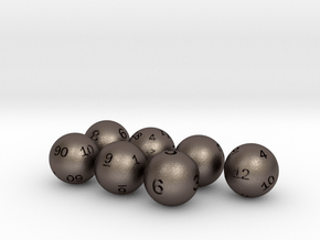 Sphere Set in Polished Bronzed-Silver Steel: Large