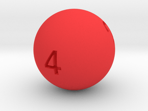 Sphere D4 in Red Smooth Versatile Plastic: Small