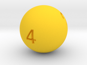 Sphere D4 in Yellow Smooth Versatile Plastic: Small