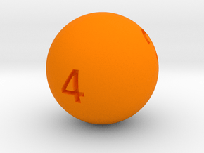 Sphere D4 in Orange Smooth Versatile Plastic: Small