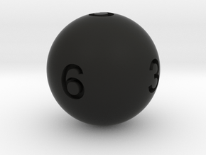 Sphere D6 in Black Smooth Versatile Plastic: Small