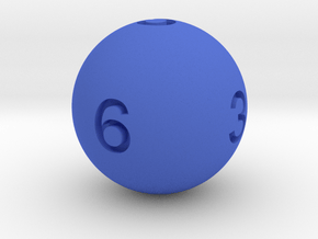 Sphere D6 in Blue Smooth Versatile Plastic: Small