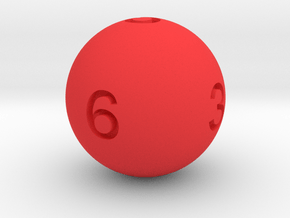 Sphere D6 in Red Smooth Versatile Plastic: Small