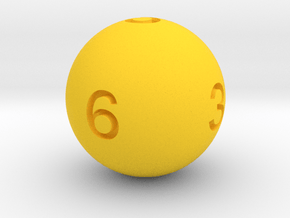 Sphere D6 in Yellow Smooth Versatile Plastic: Small