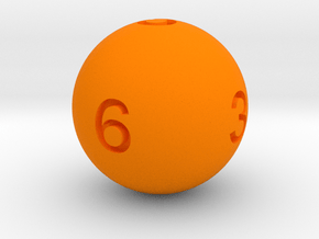 Sphere D6 in Orange Smooth Versatile Plastic: Small