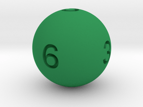 Sphere D6 in Green Smooth Versatile Plastic: Small