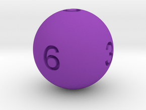 Sphere D6 in Purple Smooth Versatile Plastic: Small
