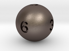 Sphere D6 in Polished Bronzed-Silver Steel: Large