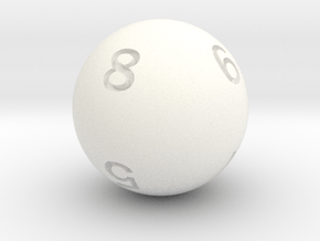 Sphere D8 in White Smooth Versatile Plastic: Small