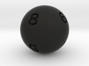 Sphere D8 in Black Smooth Versatile Plastic: Small
