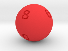 Sphere D8 in Red Smooth Versatile Plastic: Small