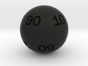 Sphere D10 (tens) in Black Smooth Versatile Plastic: Small