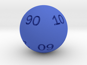 Sphere D10 (tens) in Blue Smooth Versatile Plastic: Small