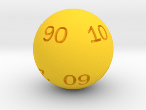 Sphere D10 (tens) in Yellow Smooth Versatile Plastic: Small