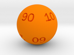 Sphere D10 (tens) in Orange Smooth Versatile Plastic: Small