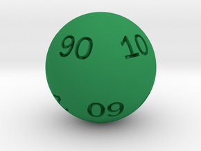 Sphere D10 (tens) in Green Smooth Versatile Plastic: Small