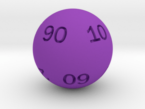 Sphere D10 (tens) in Purple Smooth Versatile Plastic: Small