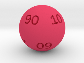 Sphere D10 (tens) in Pink Smooth Versatile Plastic: Small