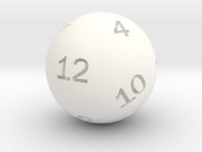 Sphere D12 in White Smooth Versatile Plastic: Small