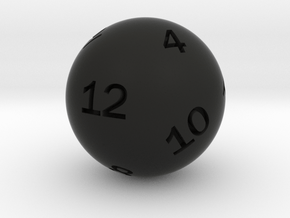 Sphere D12 in Black Smooth Versatile Plastic: Small