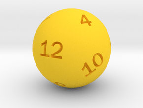 Sphere D12 in Yellow Smooth Versatile Plastic: Small