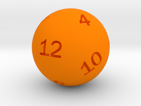 Sphere D12 in Orange Smooth Versatile Plastic: Small