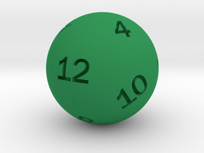Sphere D12 in Green Smooth Versatile Plastic: Small