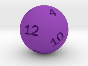 Sphere D12 in Purple Smooth Versatile Plastic: Small