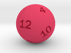 Sphere D12 in Pink Smooth Versatile Plastic: Small