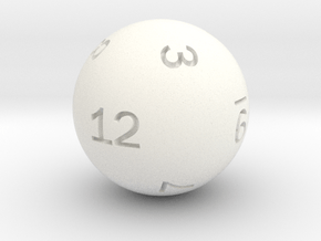 Sphere D12 (rhombic) in White Smooth Versatile Plastic: Small