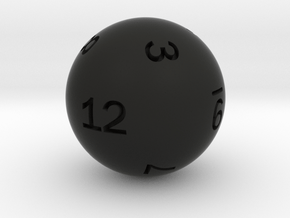 Sphere D12 (rhombic) in Black Smooth Versatile Plastic: Small