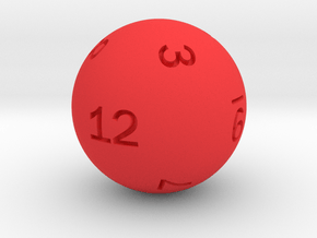 Sphere D12 (rhombic) in Red Smooth Versatile Plastic: Small