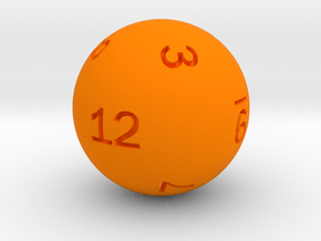 Sphere D12 (rhombic) in Orange Smooth Versatile Plastic: Small