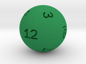 Sphere D12 (rhombic) in Green Smooth Versatile Plastic: Small