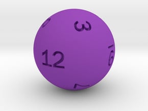 Sphere D12 (rhombic) in Purple Smooth Versatile Plastic: Small