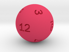 Sphere D12 (rhombic) in Pink Smooth Versatile Plastic: Small