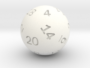 Sphere D20 in White Smooth Versatile Plastic: Small