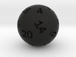 Sphere D20 in Black Smooth Versatile Plastic: Small
