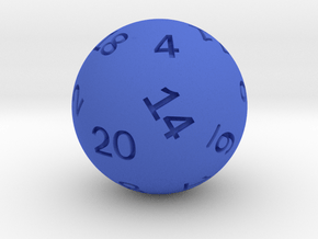 Sphere D20 in Blue Smooth Versatile Plastic: Small