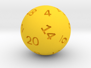 Sphere D20 in Yellow Smooth Versatile Plastic: Small